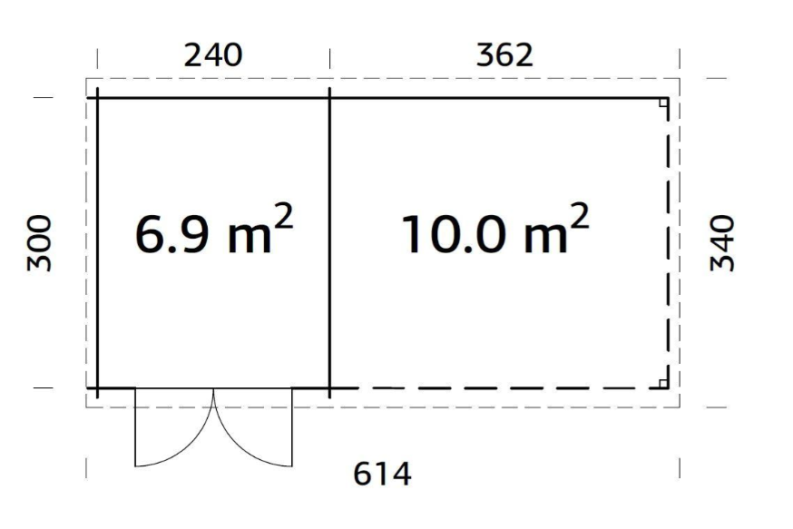 ZAHRADNI DOMEK Ella 6,9 + 10,0 m2