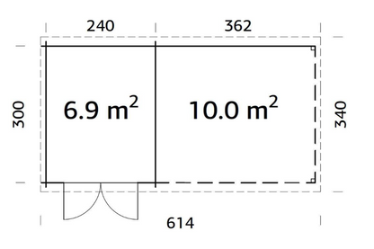 ZAHRADNI DOMEK Ella 6,9 + 10,0 m2