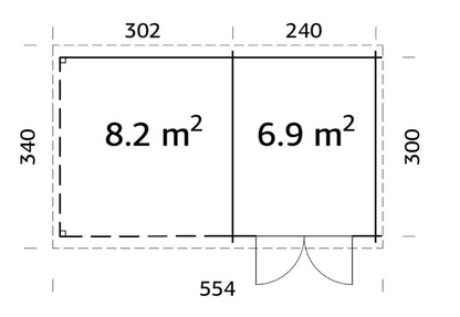 ZAHRADNÍ DOMEK Ella 6,9 + 8,2 m2