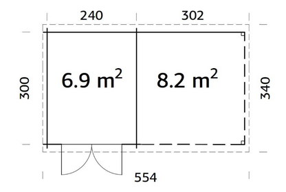 ZAHRADNÍ DOMEK Ella 6,9 + 8,2 m2