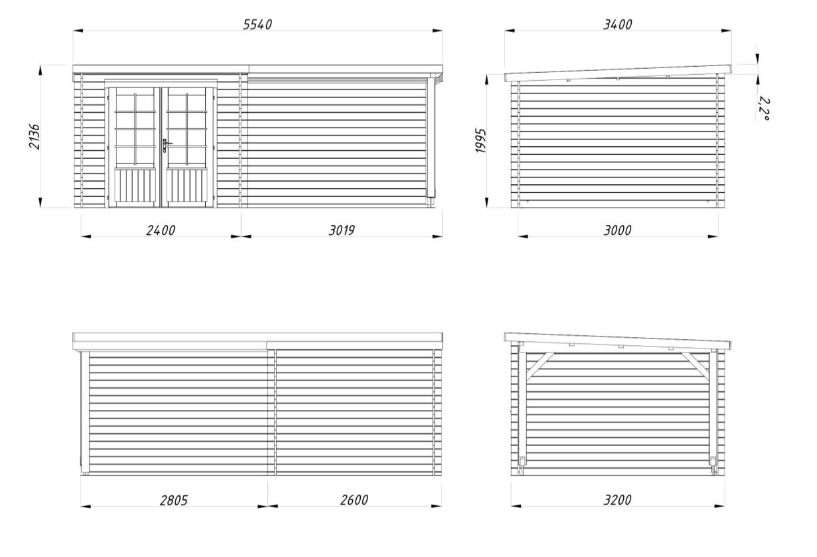 ZAHRADNÍ DOMEK Ella 6,9 + 8,2 m2