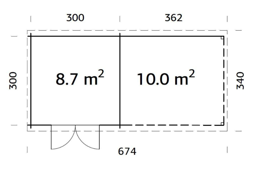ZAHRADNI DOMEK Ella 8,7 + 10,0 m2
