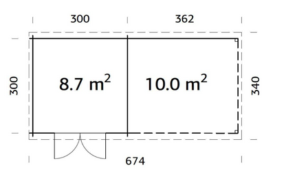 ZAHRADNI DOMEK Ella 8,7 + 10,0 m2