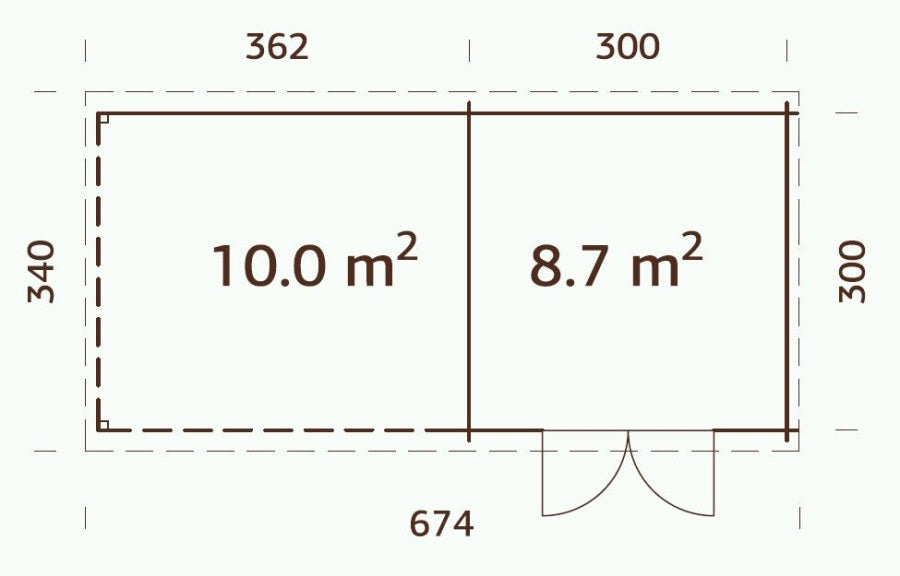 ZAHRADNI DOMEK Ella 8,7 + 10,0 m2