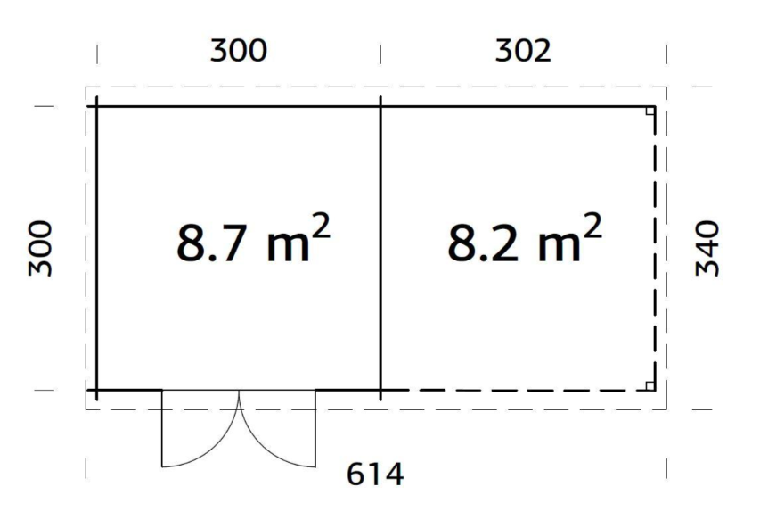 ZAHRADNÍ DOMEK Ella 8,7 + 8,2 m2