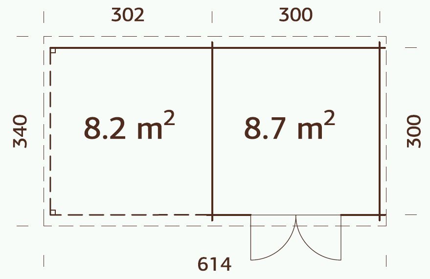 ZAHRADNÍ DOMEK Ella 8,7 + 8,2 m2