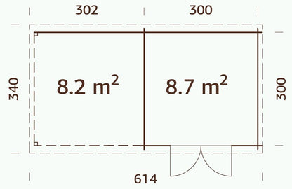 ZAHRADNÍ DOMEK Ella 8,7 + 8,2 m2