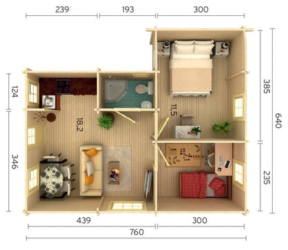 ZAHRADNÍ DOMEK Emily 39,2 m2