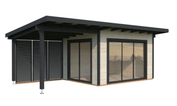 Zahradní domek Grace 11,2 + 8,2  m2 s posuvnými dveřmi s dvojitým sklem