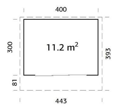 Zahradní domek Grace 11,2  m2 s posuvnými dveřmi s dvojitým sklem