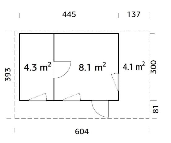 Zahradní domek Grace 12,4 + 4,1  m2