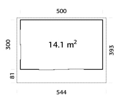 Zahradní domek Grace 14,1  m2 s posuvnými dveřmi s dvojitým sklem
