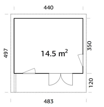 Zahradní domek Grace 14,5  m2