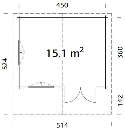 ZAHRADNÍ DOMEK Helena 15,1 m2