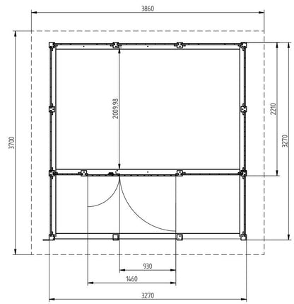 Zahradní domek HEROLD A3322 Plus s terasou (6,3 + 3,1 m2)