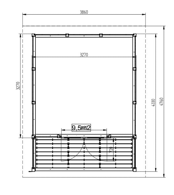 Zahradní domek HEROLD A3333 Premium s terasou (9,6 + 3,5m2)