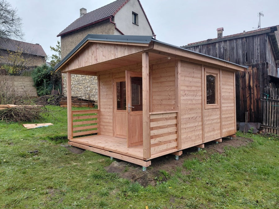 Zahradní domek HEROLD A3333 Premium s terasou (9,6 + 3,5m2)