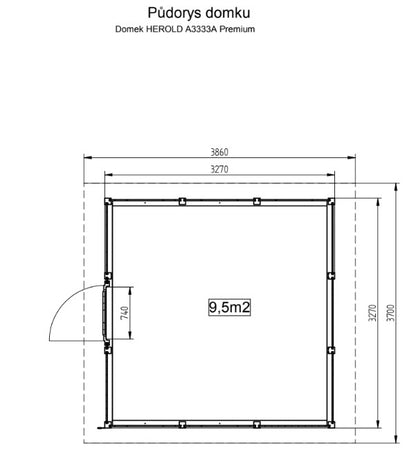 Zahradní domek HEROLD A3333A Premium 9,6 m2