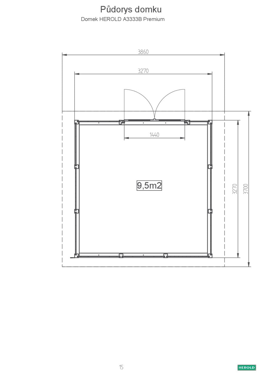 Zahradní domek HEROLD A3333B Premium 9,6 m2