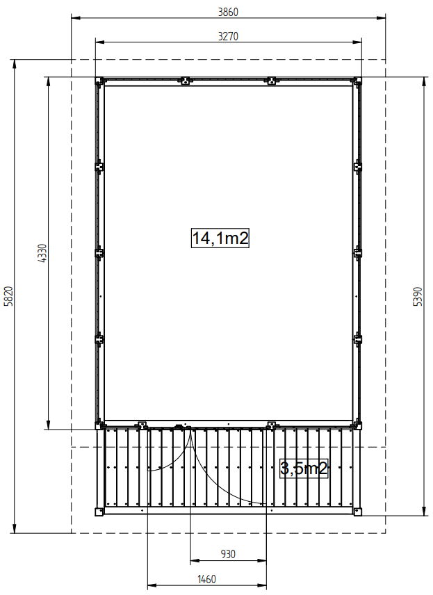 Zahradní domek HEROLD A3344 Plus 14,1+3,5 m2
