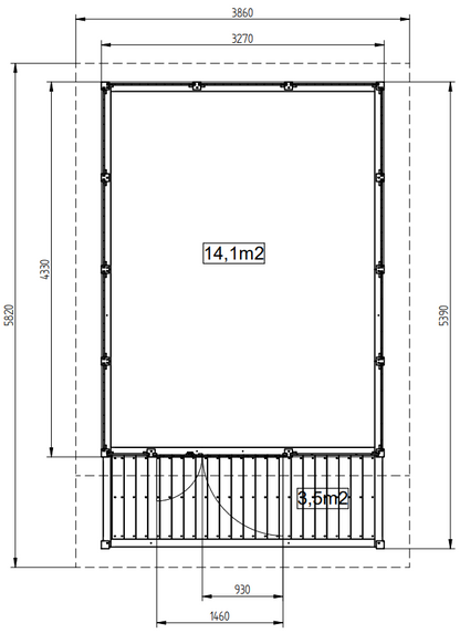 Zahradní domek HEROLD A3344 Plus 14,1+3,5 m2