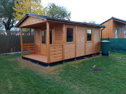 Zahradní domek HEROLD A3344 Premium s terasou (14,1+3,5 m2)