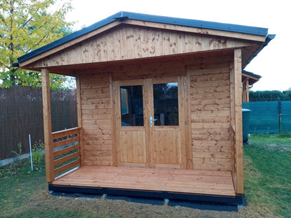 Zahradní domek HEROLD A3344 Premium s terasou (14,1+3,5 m2)