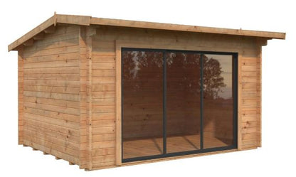Zahradní domek INES 11,1 m2 s posuvnými dveřmi s dvojitým sklem