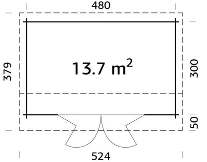 Zahradní domek INES 13,7 m2