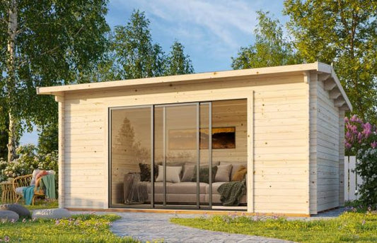 Zahradní domek INES 13,7 m2 s posuvnými dveřmi