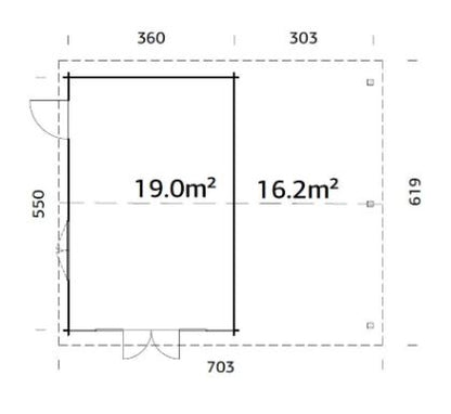 ZAHRADNÍ DOMEK Irene 19,0 + 16,2  m2