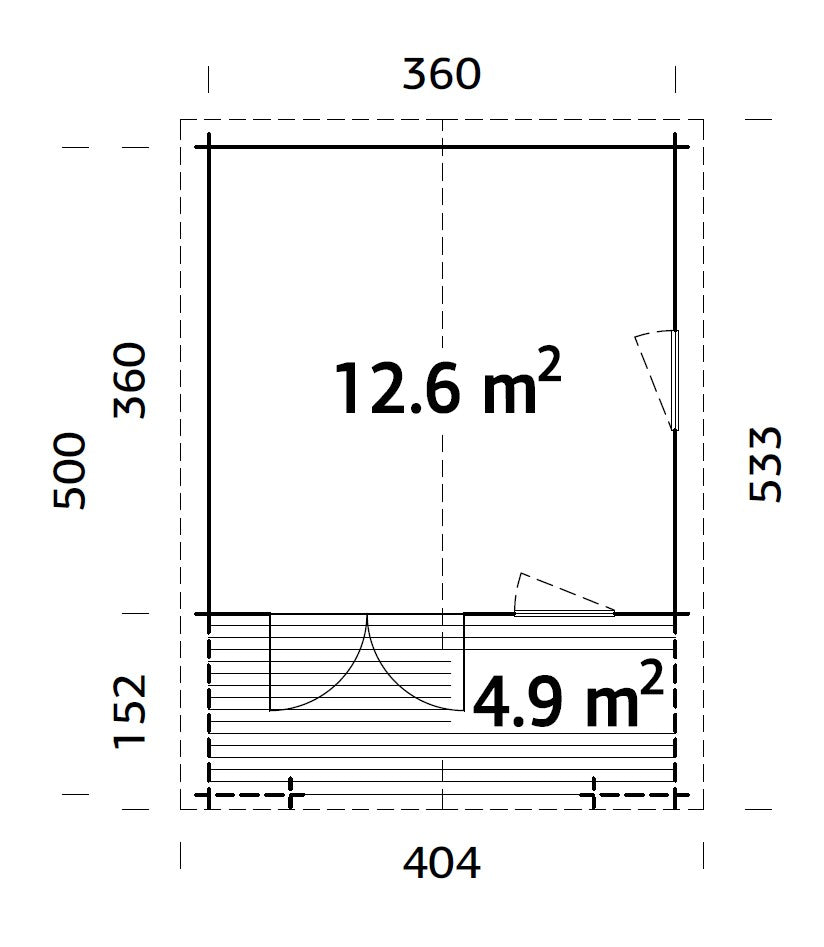ZAHRADNÍ DOMEK Kristian 12,6 + 4,9 m2