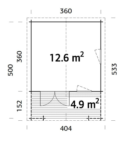 ZAHRADNÍ DOMEK Kristian 12,6 + 4,9 m2