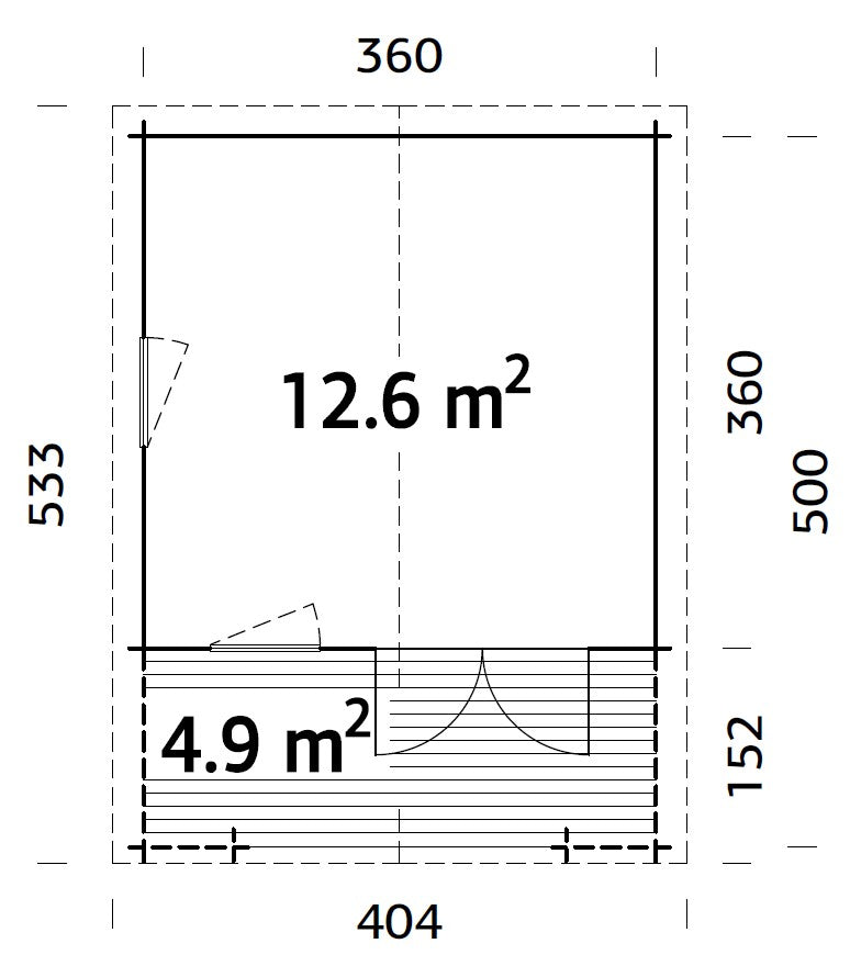 ZAHRADNÍ DOMEK Kristian 12,6 + 4,9 m2