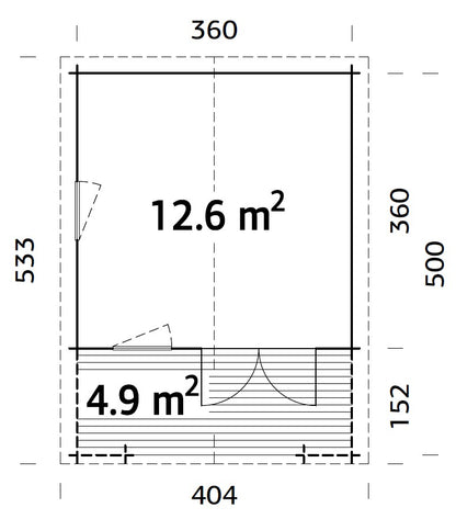 ZAHRADNÍ DOMEK Kristian 12,6 + 4,9 m2
