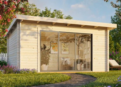 Zahradní domek LEA 14,2 m2 s posuvnými dveřmi s dvojitým sklem