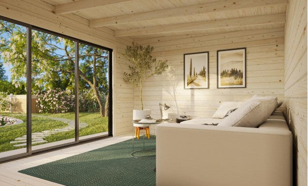 Zahradní domek LEA 14,2 m2 s posuvnými dveřmi s dvojitým sklem