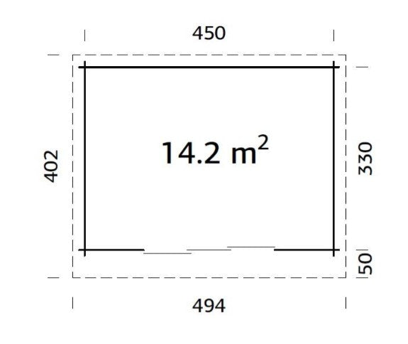 Zahradní domek LEA 14,2 m2 s posuvnými dveřmi
