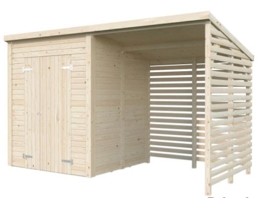 Zahradní domek s dřevníkem Leif 3,0 + 2,9  m2