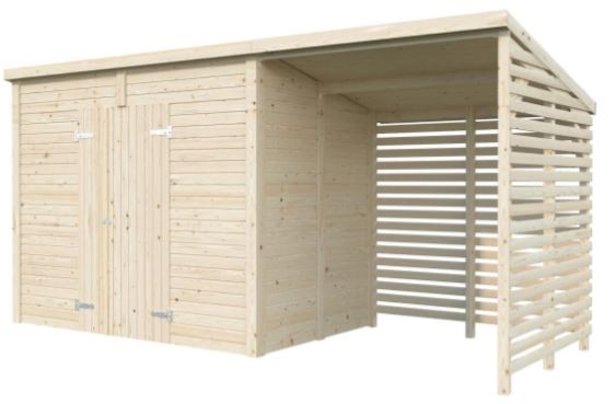 Zahradní domek s dřevníkem Leif 4,5 + 2,9  m2