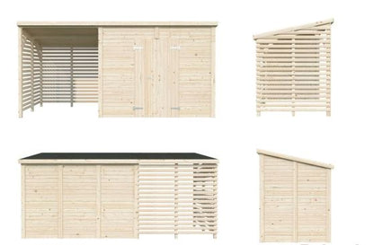 Zahradní domek s dřevníkem Leif 4,5 + 2,9  m2