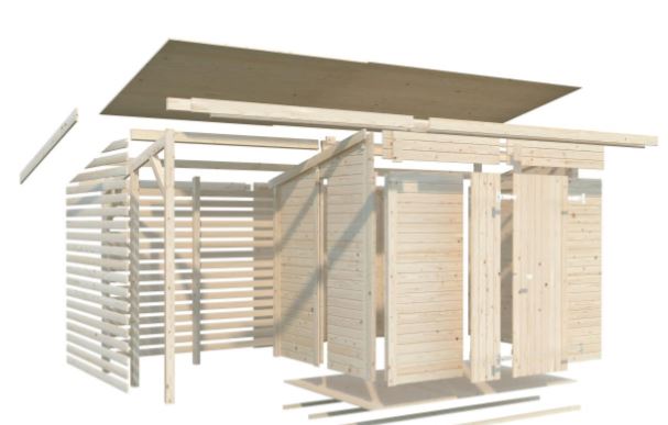 Zahradní domek s dřevníkem Leif 4,5 + 2,9  m2