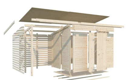 Zahradní domek s dřevníkem Leif 4,5 + 2,9  m2