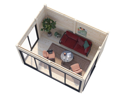 Zahradní domek Serena 12,6 m2 Set 2  s posuvnými dveřmi s dvojitým sklem