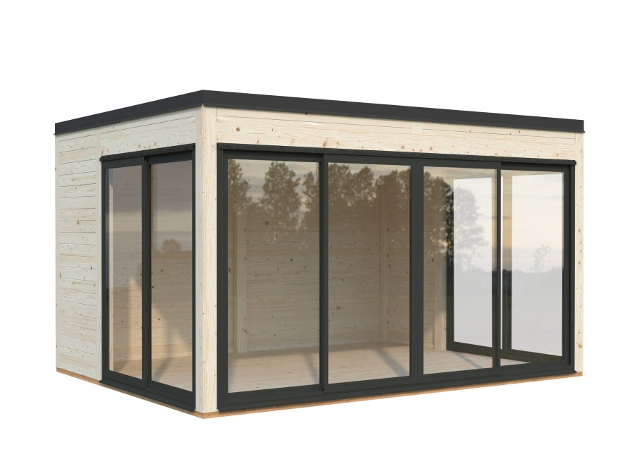 Zahradní domek Serena 12,6 m2 Set 2  s posuvnými dveřmi s dvojitým sklem