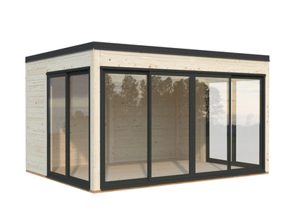 Zahradní domek Serena 12,6 m2 Set 2  s posuvnými dveřmi s dvojitým sklem