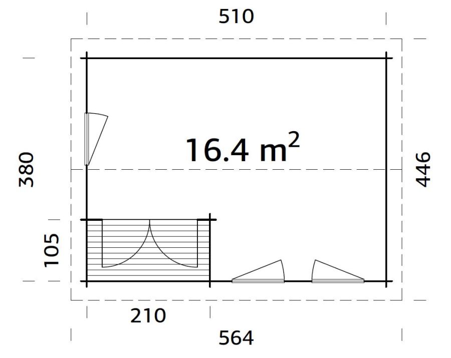 Zahradní domek SUSANNA 16,4 m2