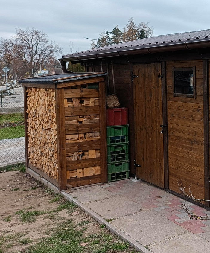 Zahradní dřevník Herold 2270 se zadní stěnou a podlahovým roštem