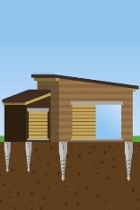 Základový rám na zemních vrutech včetně montáže (Johanna/Rebekka 13,6 m2)