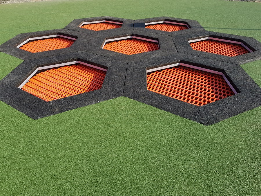 Zemní trampolína HEXO - šestiboká 1,7 x 1,5 m